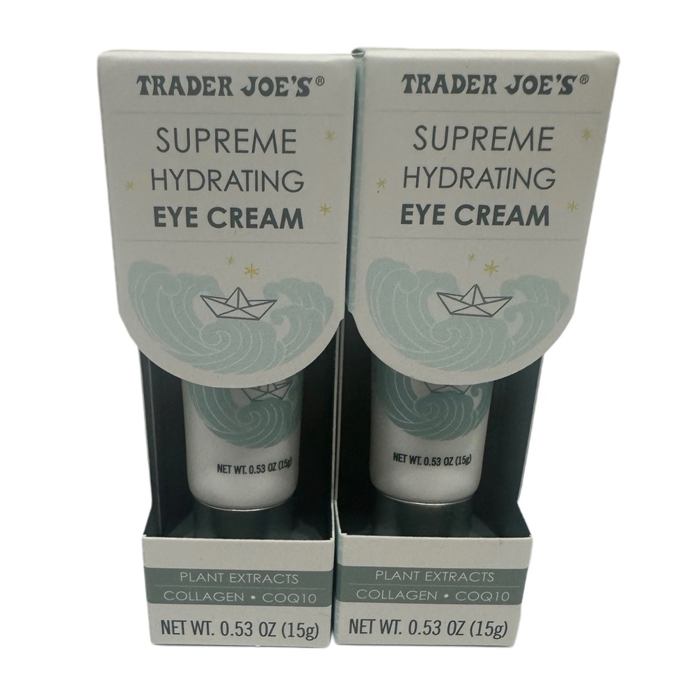 Trader Joes Supreme Hydrating Eye Cream Collagen And COQ10 New Lot Of 2 0.53 Oz